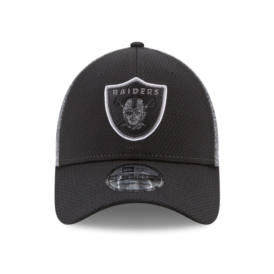 Las Vegas Raiders New Era Fierce Fill 39THIRTY Flex Hat - BLACK/GREY product image 2, provided for visual reference and