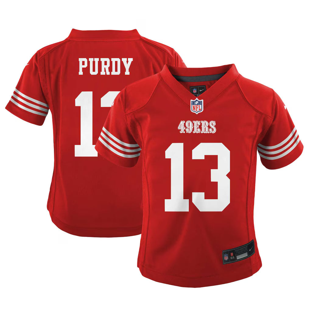 Nike Toddlers Brock Purdy Scarlet San Francisco 49ers Game Jersey product image 2, provided for visual reference and product