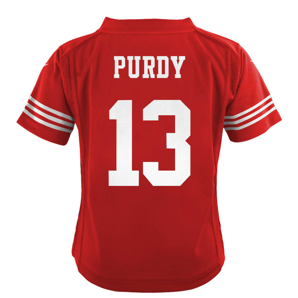 Nike Toddlers Brock Purdy Scarlet San Francisco 49ers Game Jersey product image 3, provided for visual reference and product