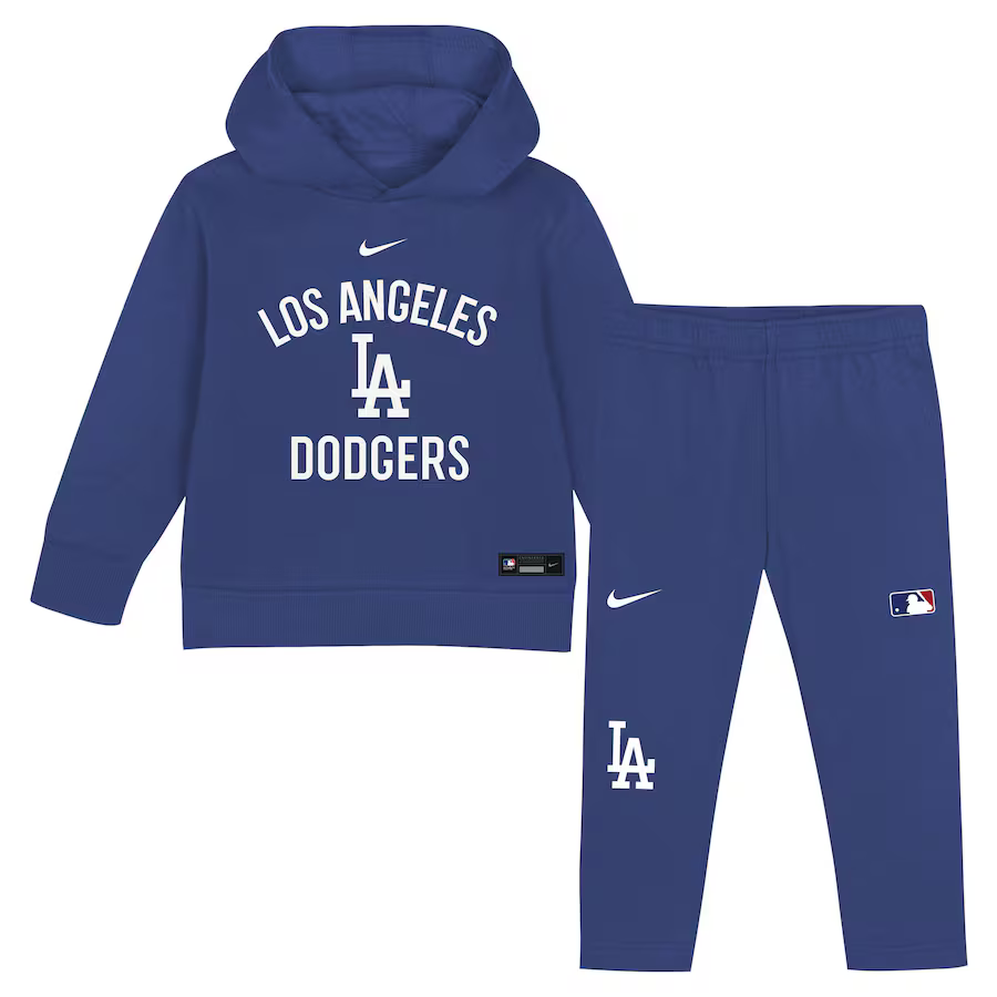 Nike Los Angeles Dodgers Toddler 2-Piece Club Fleece Pullover Hoodie & Sweatpants Set - Royal product image 1, provided for