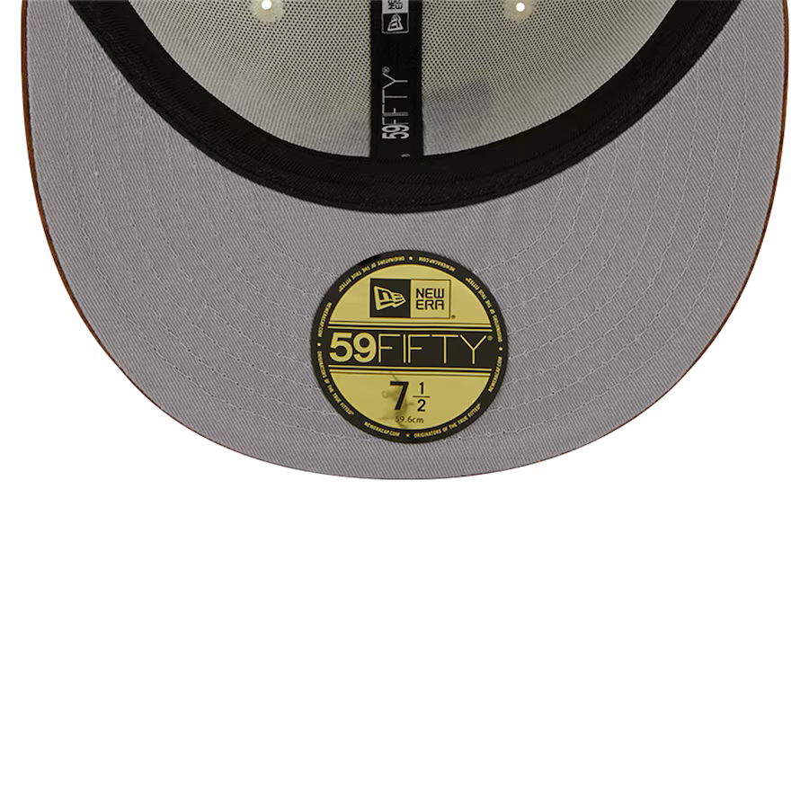 New Era Pittsburgh Pirates 2-Tone Corduroy Visor 59FIFTY Fitted Hat-Cream/Brown product image 4, provided for visual