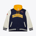 Mitchell & Ness Golden State Warriors Courtside Fleece Full-Snap Jacket product image 1, provided for visual reference and