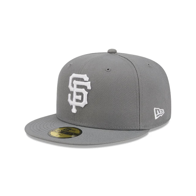 New Era San Francisco Giants Basic Color 59Fifty Fitted Hat-GRAY product image 1, provided for visual reference and product