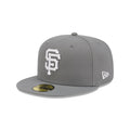 New Era San Francisco Giants Basic Color 59Fifty Fitted Hat-GRAY product image 1, provided for visual reference and product