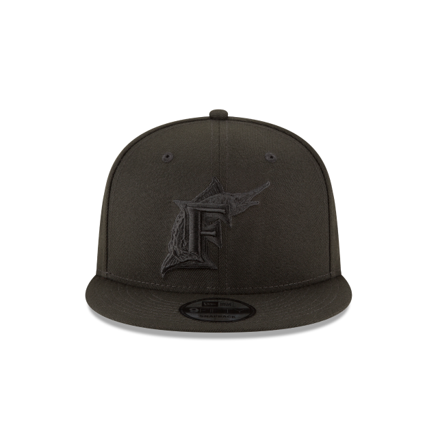 New Era Florida Marlins Basic 9FIFTY Snapback-Black on black product image 3, provided for visual reference and product