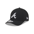 New Era Atlanta Braves Logo Essentials M-Crown A Frame 9FORTY Adjustable Hat-BLACK/WHITE product image 1, provided for