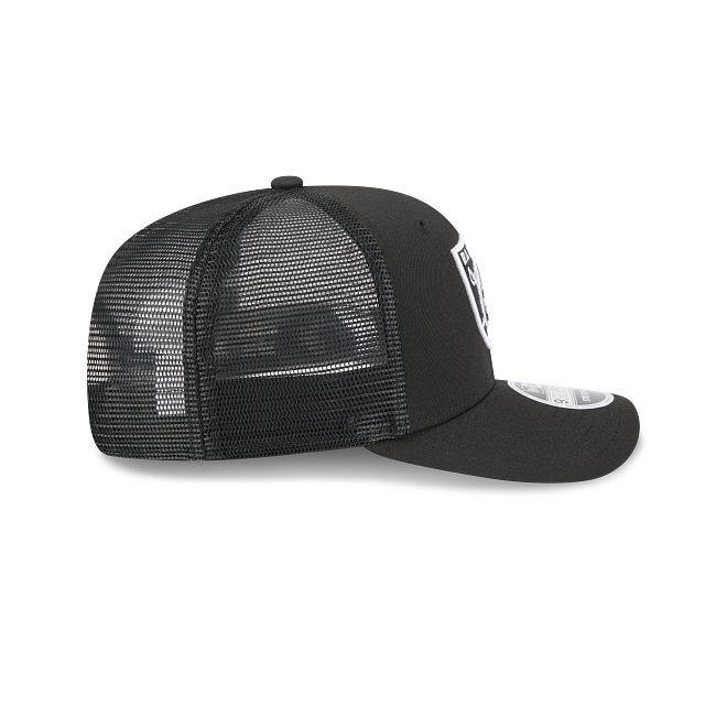 New Era Las Vegas Raiders 9SEVENTY Trucker Stretch-Snap Adjustable Hat- BLACK product image 6, provided for visual reference