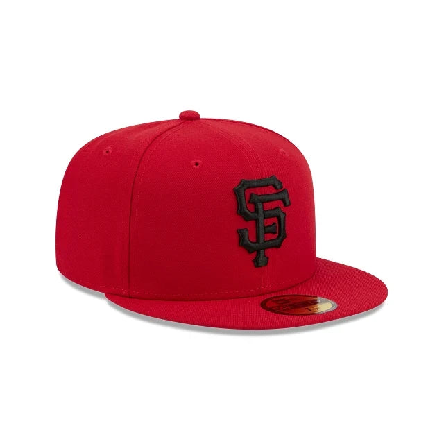 New Era San Francisco Giants 59Fifty Basic Color Fitted Hat - Red/Black product image 2, provided for visual reference and