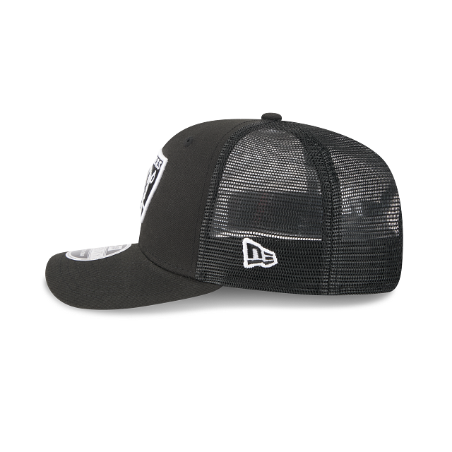 New Era Las Vegas Raiders 9SEVENTY Trucker Stretch-Snap Adjustable Hat- BLACK product image 5, provided for visual reference
