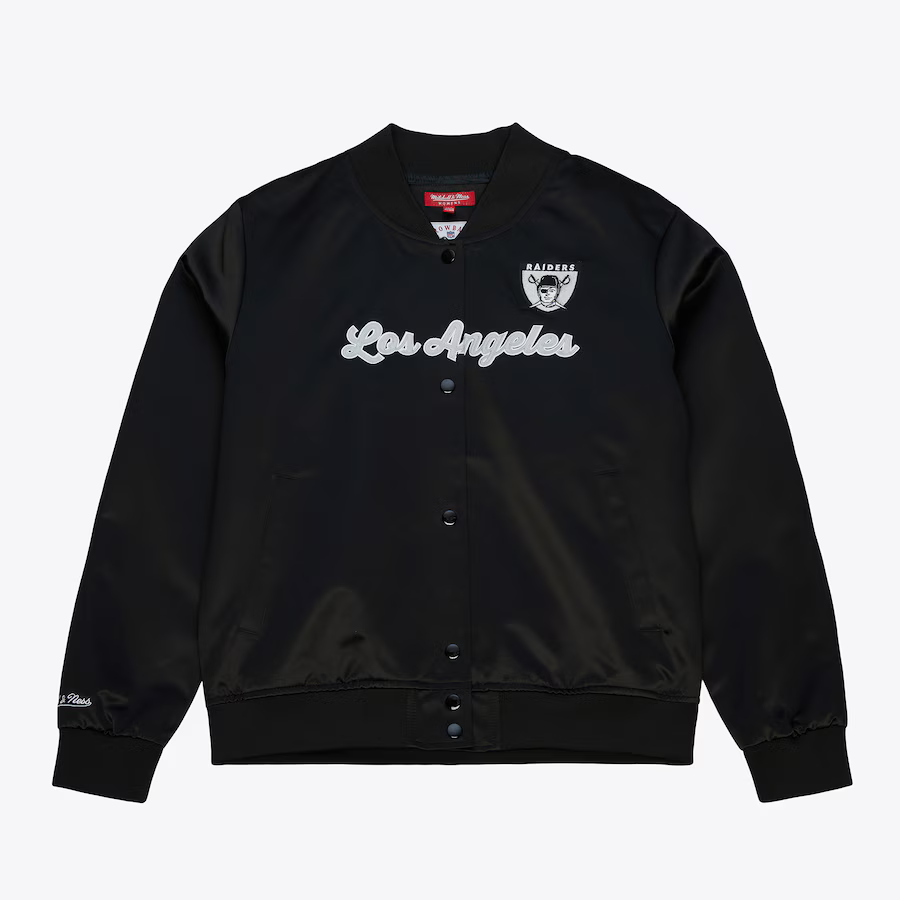 Mitchell & Ness Women Los Angeles Raiders Vintage Satin Full-Snap Jacket product image 1, provided for visual reference and