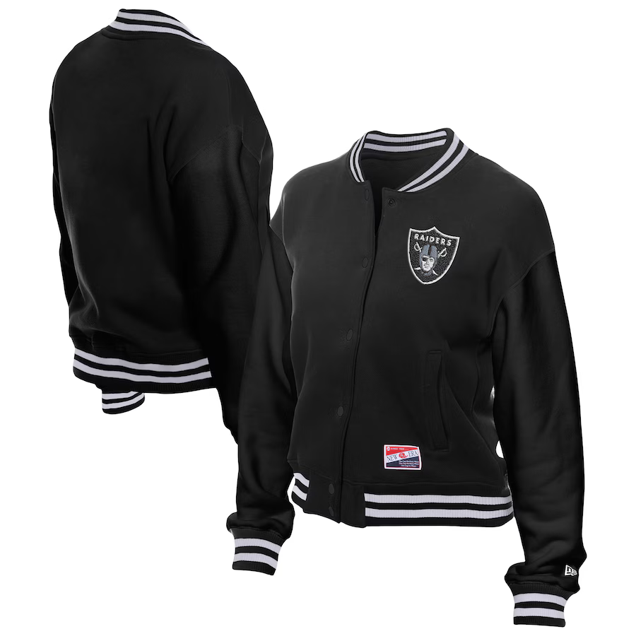 New Era Women Las Vegas Raiders Throwback Fleece Full-Snap Jacket product image 2, provided for visual reference and product