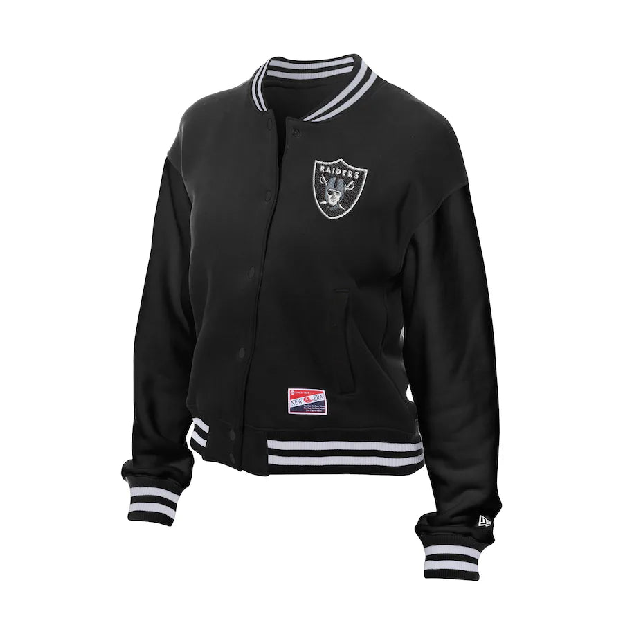 New Era Women Las Vegas Raiders Throwback Fleece Full-Snap Jacket product image 1, provided for visual reference and product