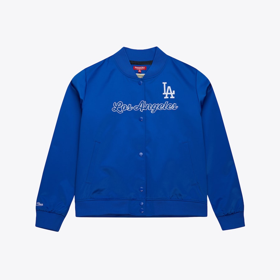 Mitchell & Ness Women Los Angeles Dodgers Vintage Satin Full-Snap Jacket product image 1, provided for visual reference and