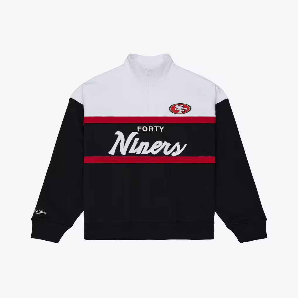 Mitchell & Ness Women San Francisco 49ers Head Coach Quarter-Zip Jacket - Black product image 1, provided for visual