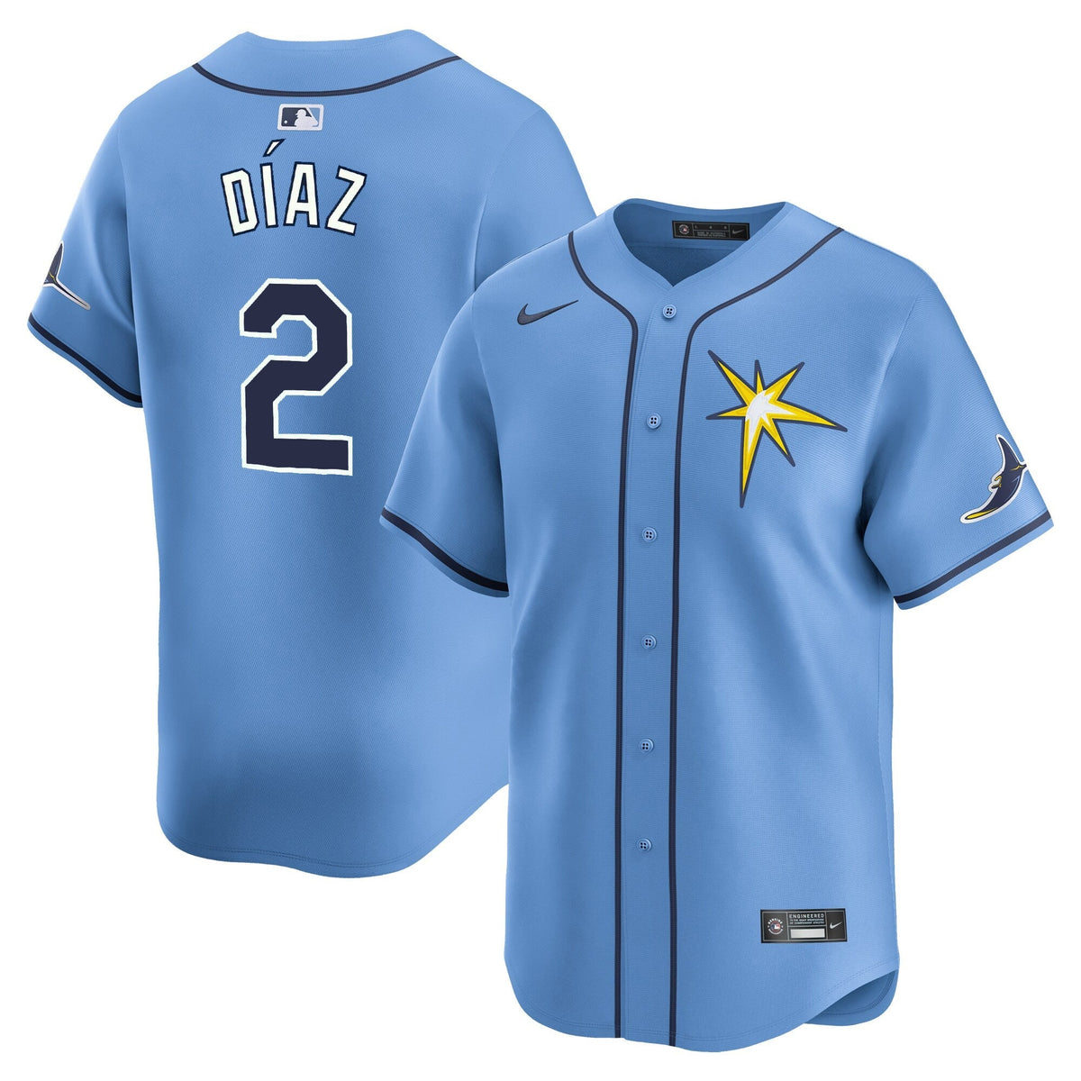Yandy Diaz Tampa Bay Rays Alternate Jersey - Light Blue product image 1
