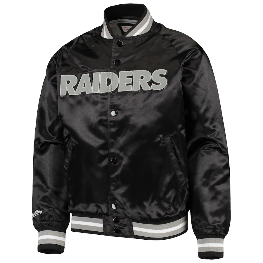 Mitchell & Ness Toddler Las Vegas Raiders Lightweight Full-Snap Jacket-Black product image 1, provided for visual reference