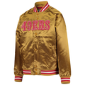 Mitchell & Ness Preschool San Francisco 49ers Lightweight Satin Raglan Full-Snap Jacket-Gold product image 1, provided for