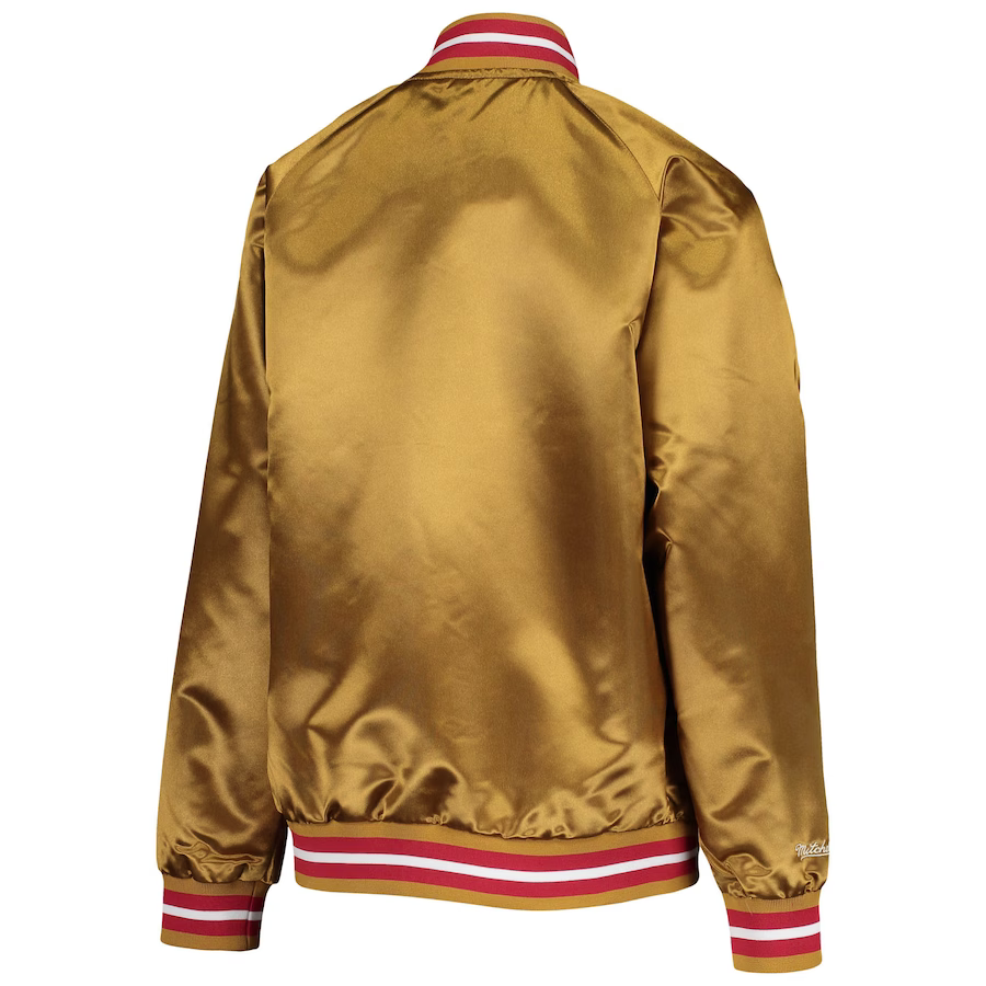 Mitchell & Ness Toddler San Francisco 49ers Lightweight Satin Raglan Full-Snap Jacket-Gold product image 2, provided for