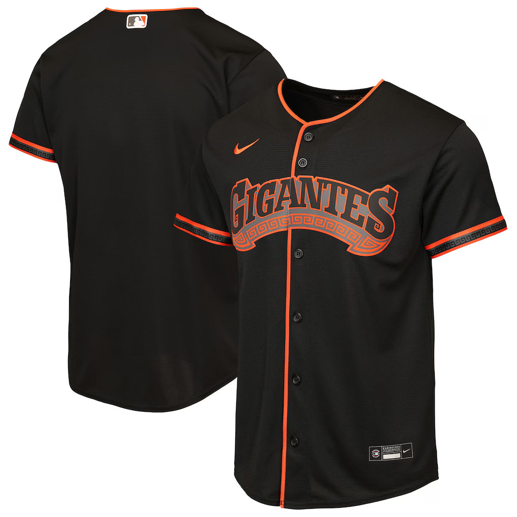 Nike Men San Francisco Giants "Gigantes" Black Alternate 2026 Team Jersey product image 1, provided for visual reference and
