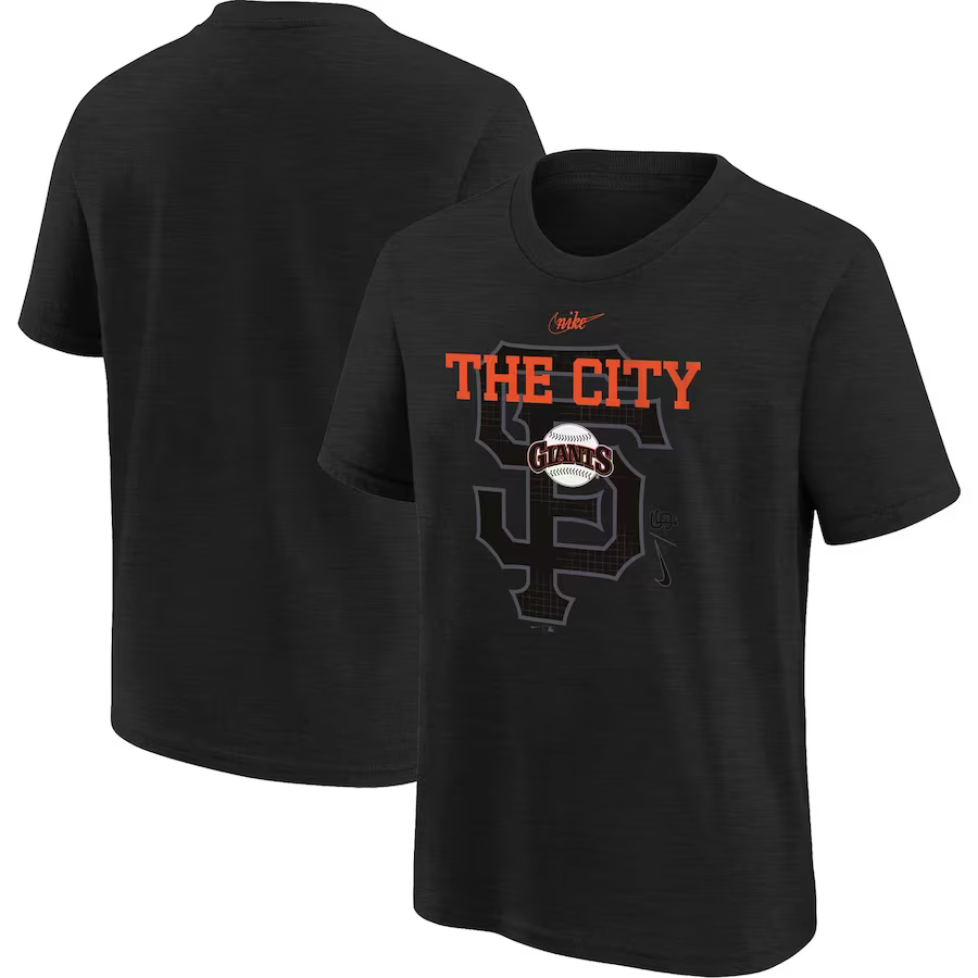 San Francisco Giants Nike Rewind Retro Tri-Blend T-Shirt - Black product image 3, provided for visual reference and product