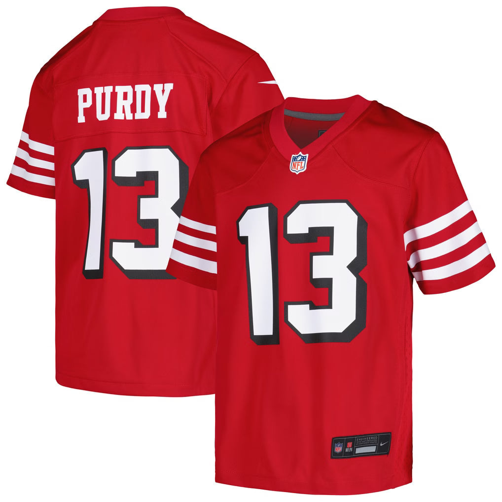 Nike Youth San Francisco 49ers Brock Purdy Alternative Game Jersey product image 3, provided for visual reference and