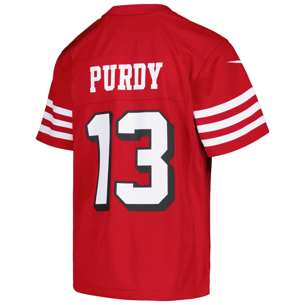 Nike Youth San Francisco 49ers Brock Purdy Alternative Game Jersey product image 2, provided for visual reference and