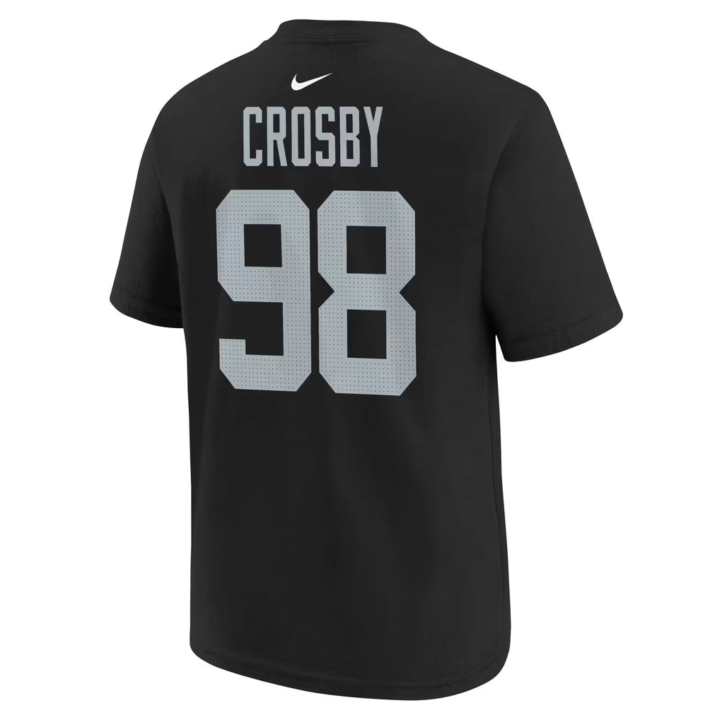 Nike Youth Las Vegas Raiders Logo Maxx Crosby Player Name & Number T-Shirt product image 2, provided for visual reference